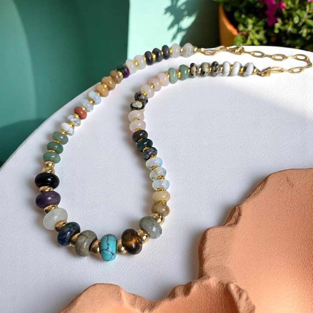 Soft Natural Tone Candy Bead Necklace
